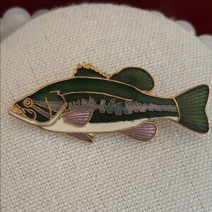 Green Enamel Fish Brooch